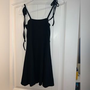 Black mini dress with tie straps